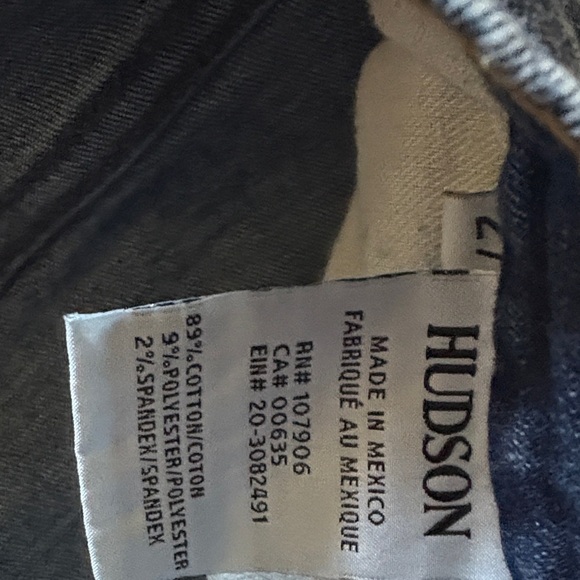 Hudson Jeans Classic Blue Ripped Skinny Denim Jeans Full length frayed hem - Picture 10 of 12